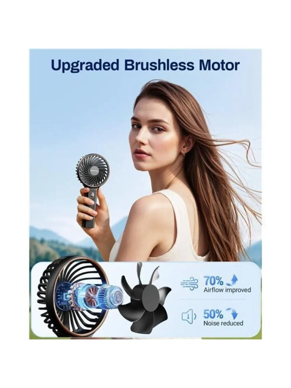 Handheld Mini Fan Portable Rechargeable Foldable Travel Fan USB Personal Cooling